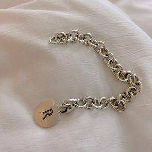 Tiffany and co silver initial bracelet